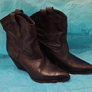 Black Leather Ankle Boots